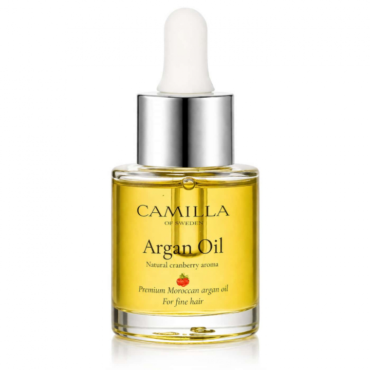 Camilla of Sweden Argan Oil tunt hår hårolja Camilla of Sweden Argan Oil for Fine & Thin Hair Cranberry hårolja för tunt hår med glans och frisskontroll