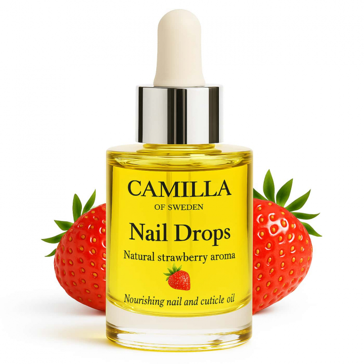 Camilla of Sweden Nail Drops Nagelolja 20ml - Jordgubb i gruppen Camilla of Sweden / Nagelolja & Handvård  hos Nails, Body & Beauty (1073-20)