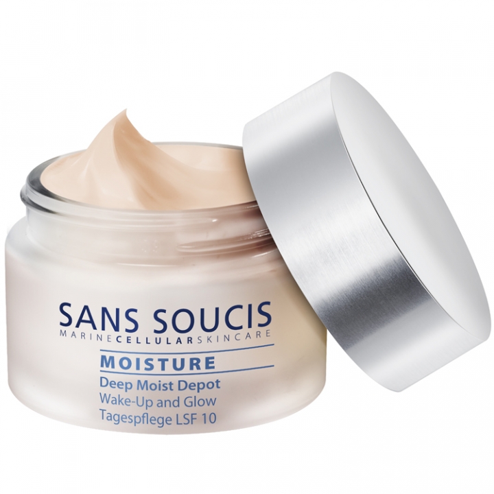 Sans Soucis Moisture Deep Moist Depot Wake-Up and Glow Day Care SPF 10 i gruppen Sans Soucis / Ansiktsvrd / Moisture hos Nails, Body & Beauty (25121)