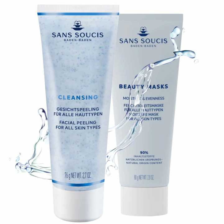 Sans Soucis Duo: Facial Peeling & Moisture Mask - Komplett ansiktsvrd fr strlande och terfuktad hud