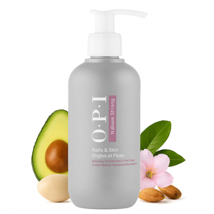 OPI Nature Strong Moisture Mission Hand & Foot Cream som återfuktar och mjukgör torr hud med sheasmör och växtoljor