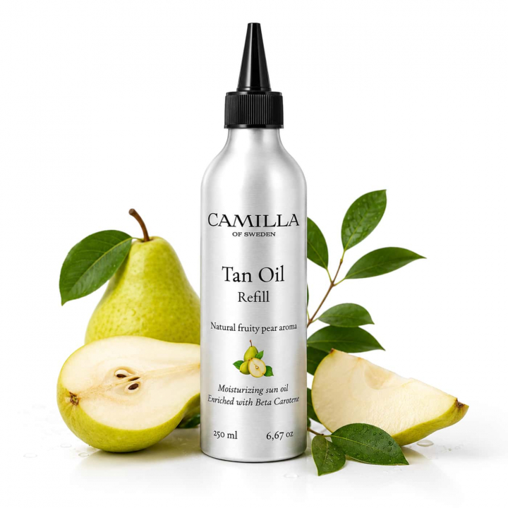 Camilla of Sweden Tan Oil Refill Pear 250 ml karotinberikad sololja med pärondoft