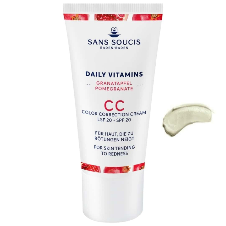 Sans Soucis Daily Vitamins Pomegranate CC Color Correction Cream SPF 20 Anti-Redness i gruppen Sans Soucis / Ansiktsv�rd / Daily Vitamins hos Nails, Body & Beauty (4129)