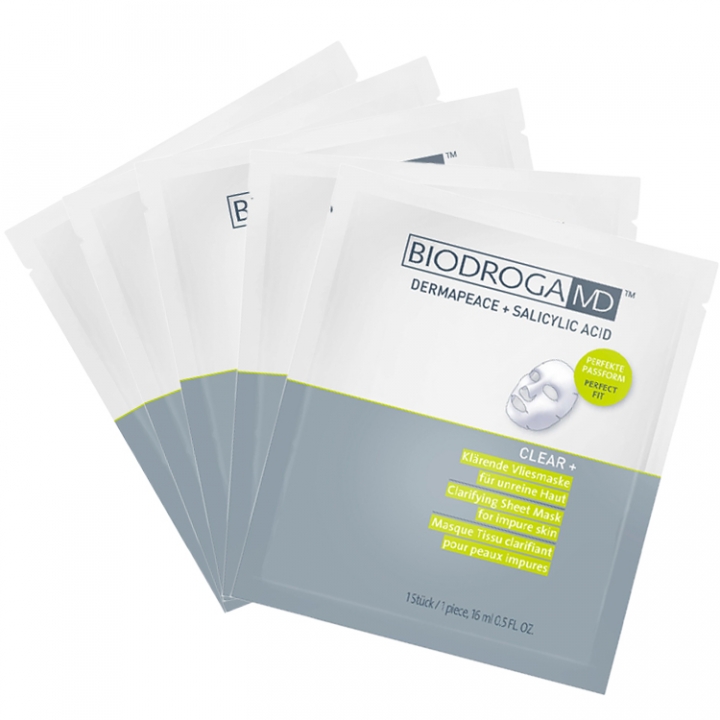 Biodroga MD Clear + Clarifying Sheet Mask for Impure skin X5 i gruppen Biodroga / Hudvrd / Clear Skin hos Nails, Body & Beauty (45446)