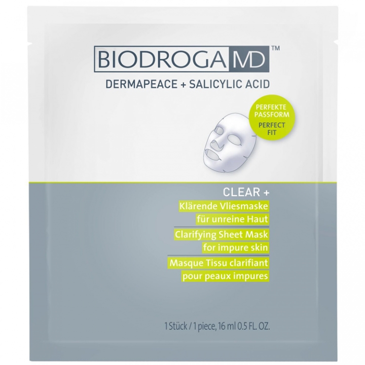 Biodroga MD Clear + Clarifying Sheet Mask for Impure skin i gruppen Biodroga / Ansiktsmasker hos Nails, Body & Beauty (45453)