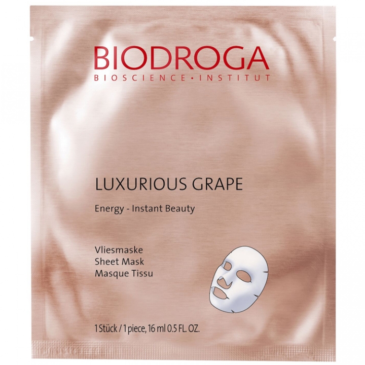 Biodroga Luxurious Grape Energy - Instant Beauty Sheet Mask i gruppen Biodroga / Ansiktsmasker hos Nails, Body & Beauty (45489)