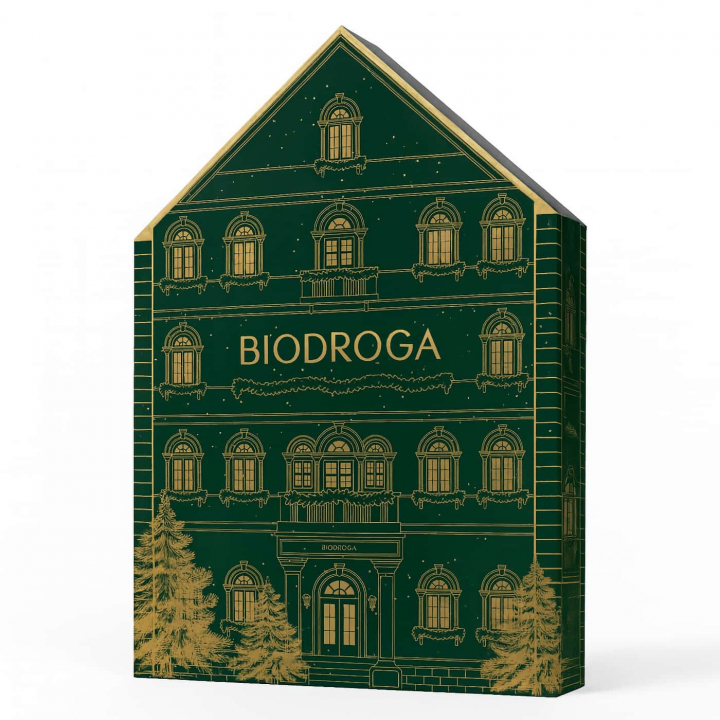 Biodroga Adventskalender – 24-dagars hudvård, ampuller och miniprodukter i vinterinspirerad förpackning