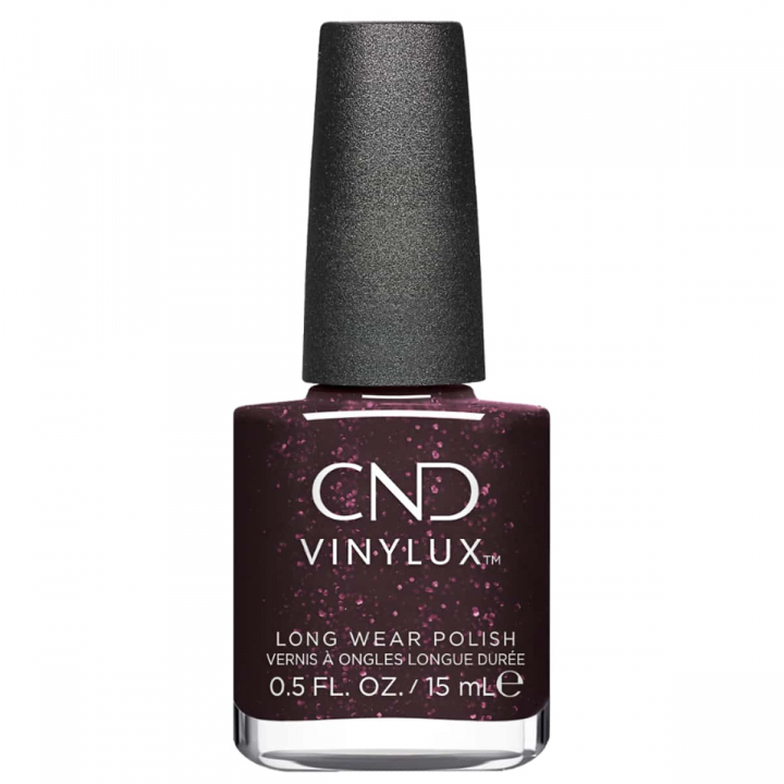 CND Vinylux Poison Plum - Frtrollande Bordeauxrd med Glitter