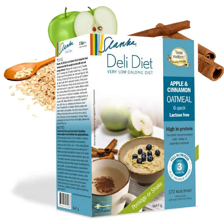 Slanka Deli Diet �pple & Kanel Havrem�l 6-Pack - Laktosfri i gruppen SLANKA Deli Diet hos Nails, Body & Beauty (9584736)