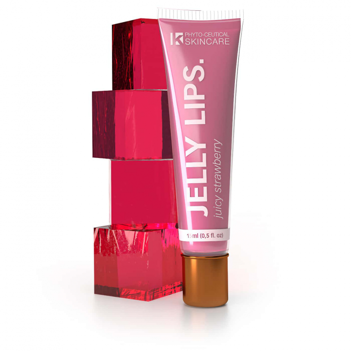 Kalahari Jelly Lips i Juicy Strawberry | Återfuktande läppbalsam med naturlig färg | Skydd mot torra läppar