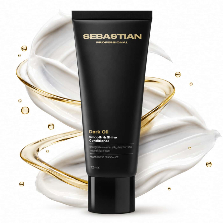 Sebastian Professional Dark Oil Smooth & Shine Conditioner 200 ml i svart tub – utredande balsam för alla hårtyper