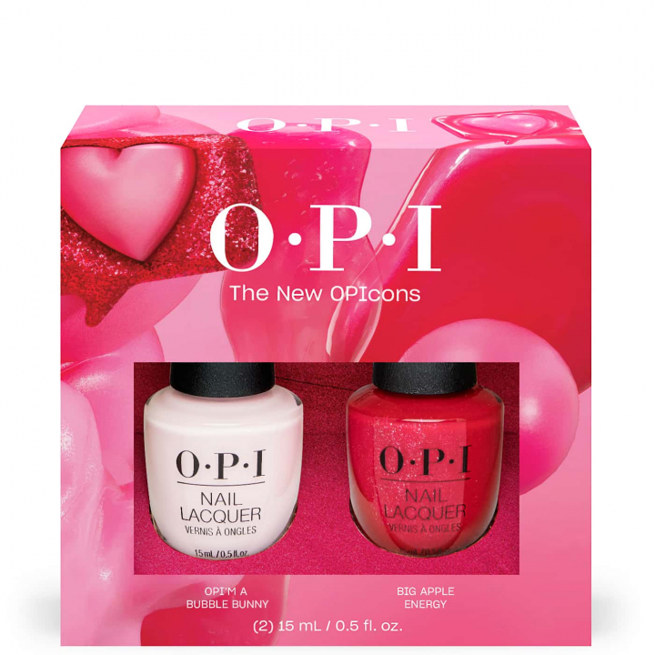 OPI Duo Nagellack Bubble Bunny & Big Apple Energy set OPI Duo Nagellack Bubble Bunny & Big Apple Energy 2 x 15 ml duo nagellack med nude och röd shimmer