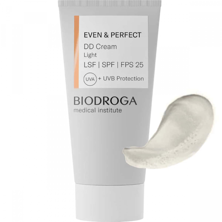 Köp Biodroga Even & Perfect DD Cream SPF 25 Light | Skydd, Hydrering, Perfekt Hudton Biodroga Even & Perfect DD Cream SPF 25 Light | Fuktgivande, Hudton-Anpassande, UV-Skyddande