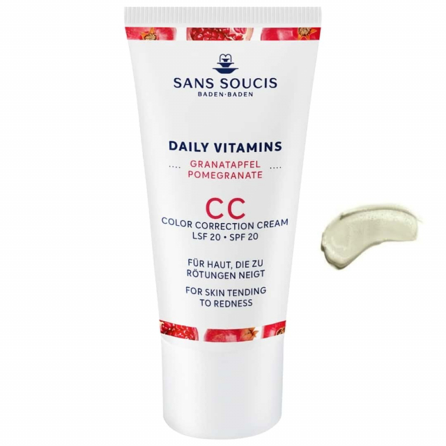 Sans Soucis Daily Vitamins Pomegranate CC Color Correction Cream SPF 20 Anti-Redness