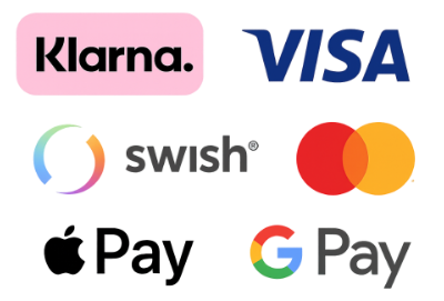 Klarna, apple pay, visa, master card, G pay