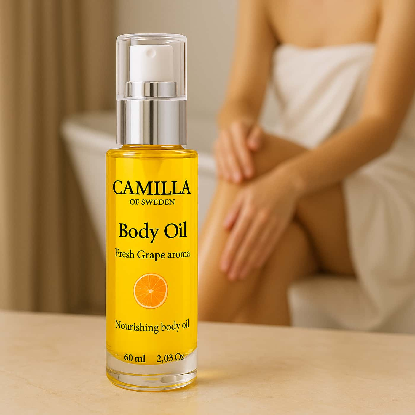 Camilla of Sweden Body Oil Fresh Grapefruit – Återfuktande kroppsolja med jojoba, argan & sheasmör | Naturlig hudvård för silkeslen hud