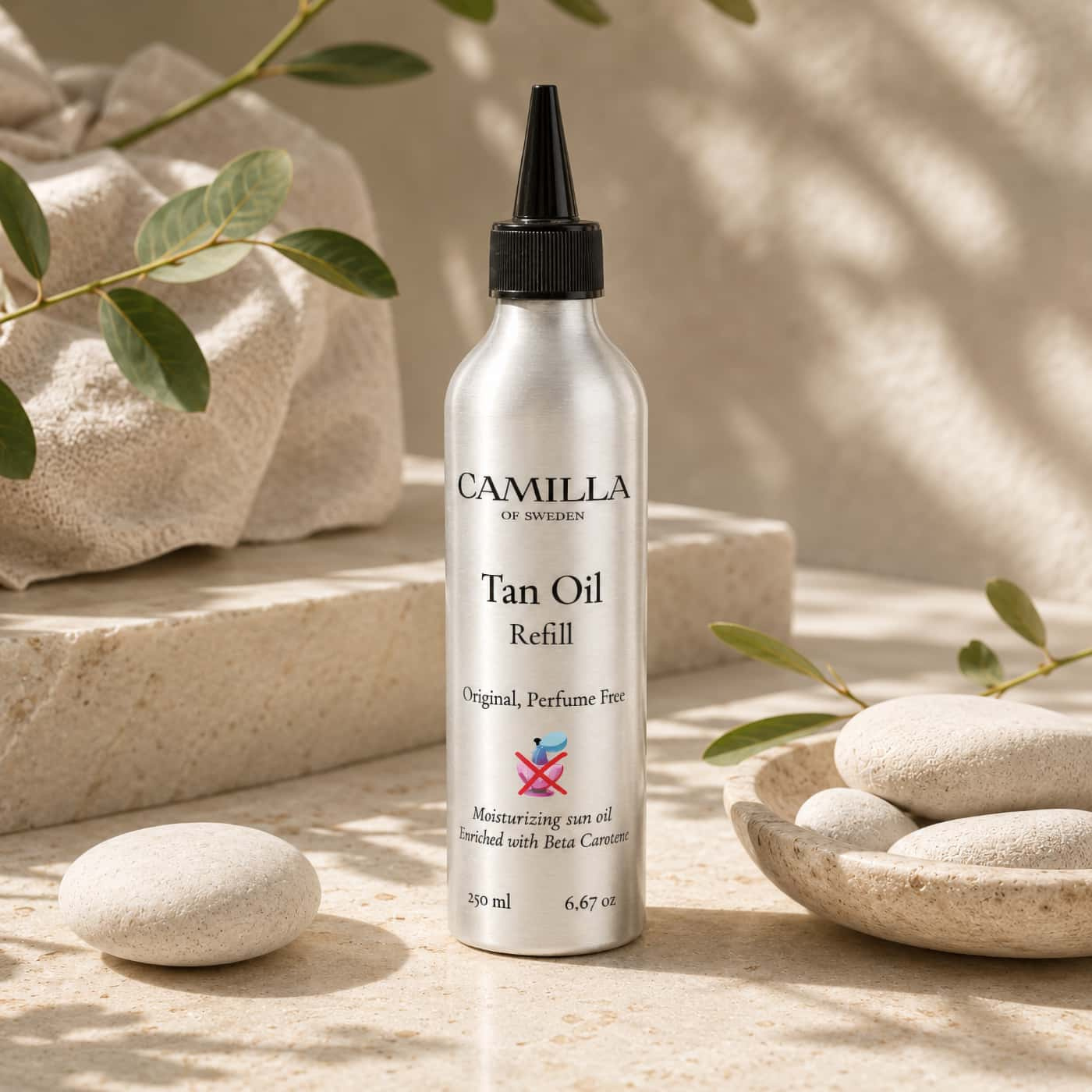 Camilla of Sweden Tan Oil Original Refill parfymfri sololja återfuktande kroppsolja