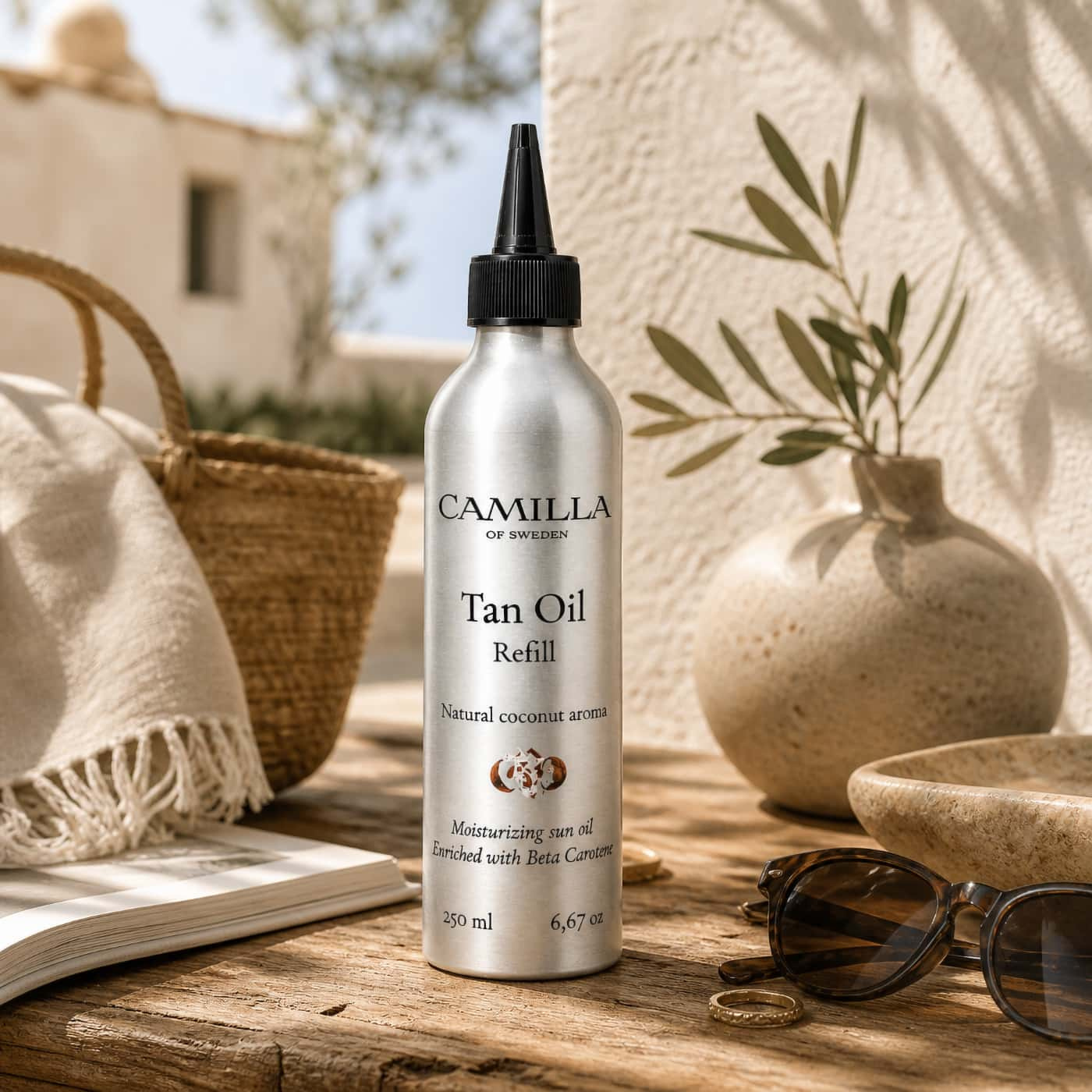 Camilla of Sweden Tan Oil Refill Coconut karotinberikad sololja med kokosdoft och glow-finish