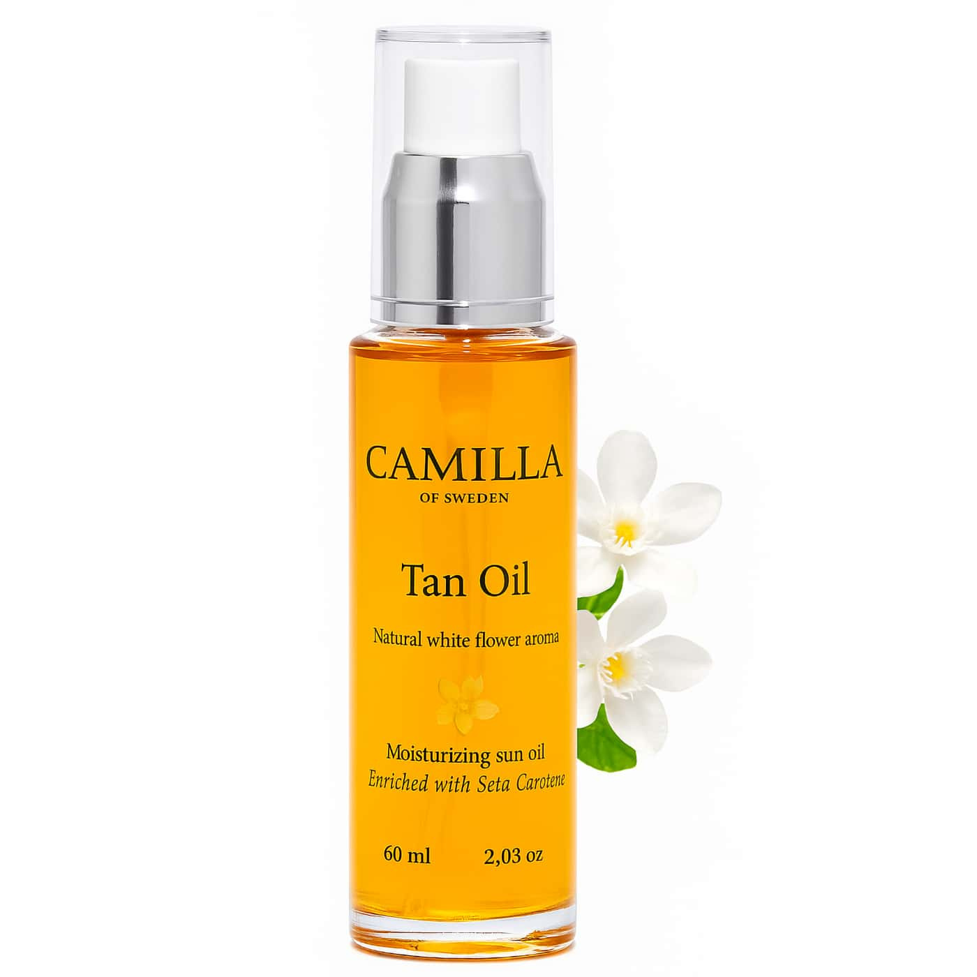 Camilla of Sweden Tan Oil White Flower