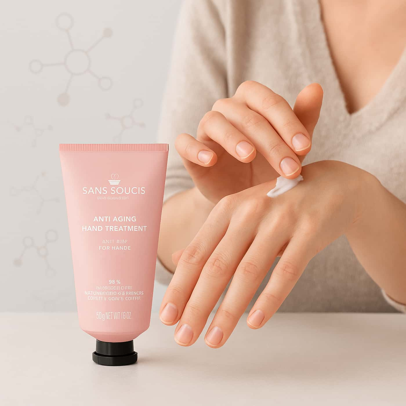 Sans Soucis Anti Aging Hand Treatment anti-age handkräm med peptider och ceramider för torr/mogen hud, minskar linjer och stärker barriären