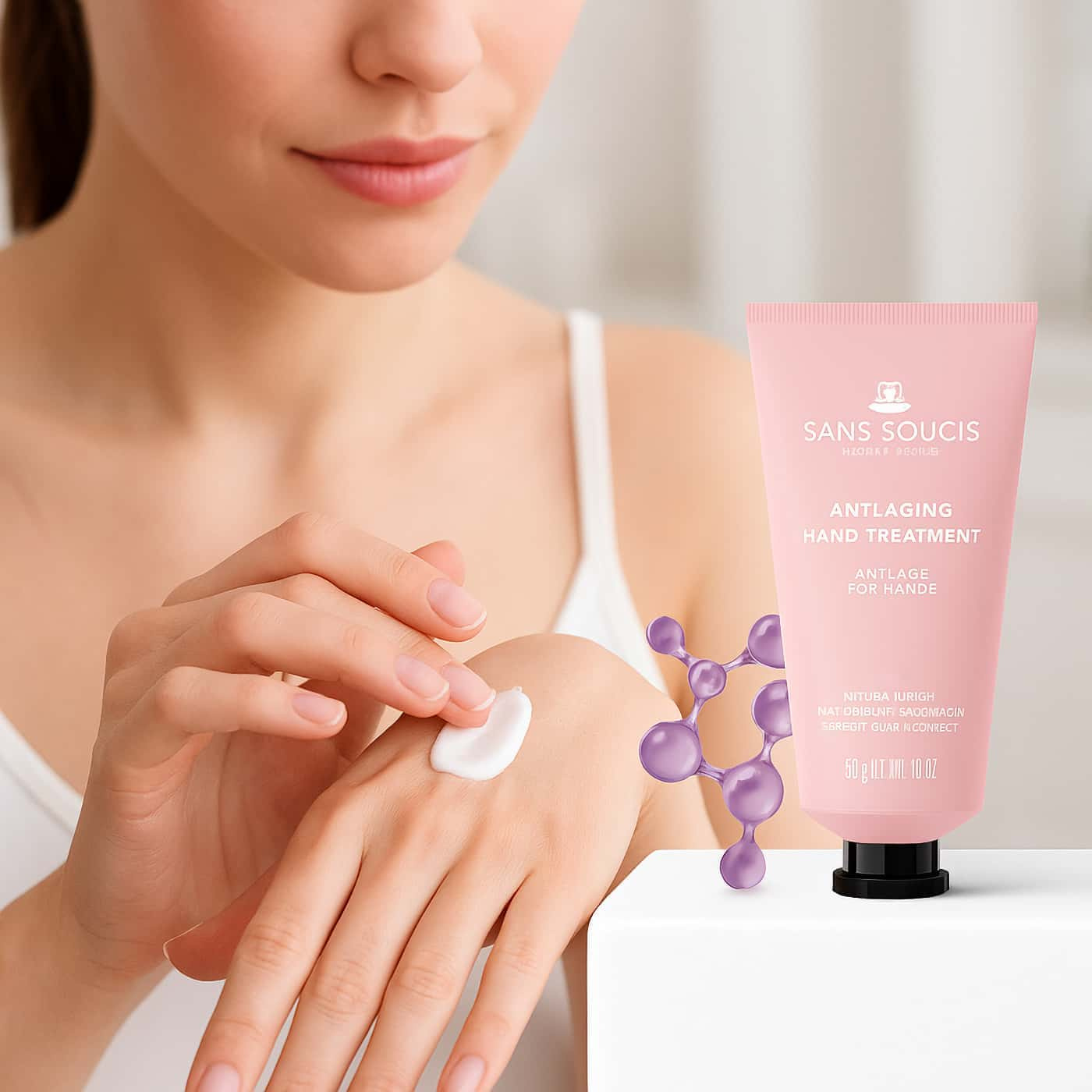 Sans Soucis Anti Aging Hand Treatment anti-age handkräm med peptider och ceramider för torr/mogen hud, minskar linjer och stärker barriären