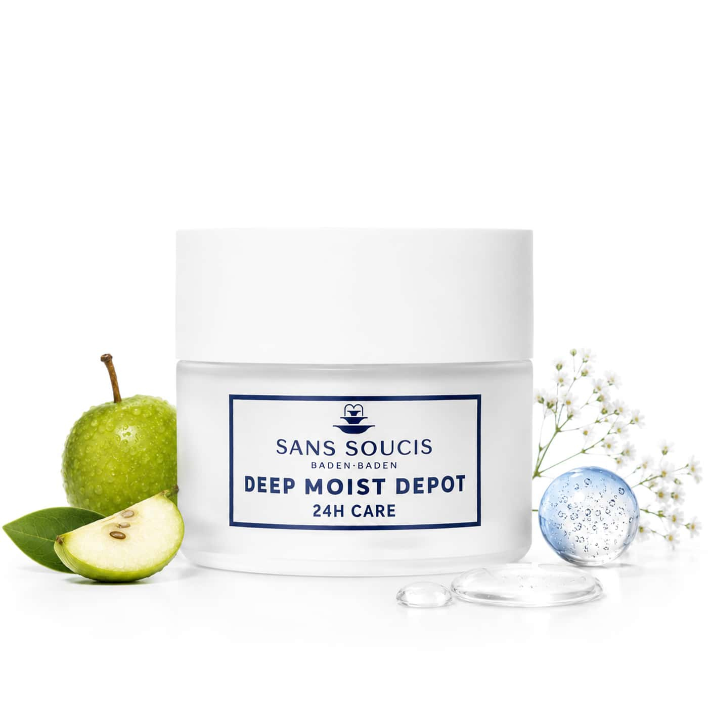 Sans Soucis Deep Moist Depot 24H Care med fuktgivande gel och botaniska inslag