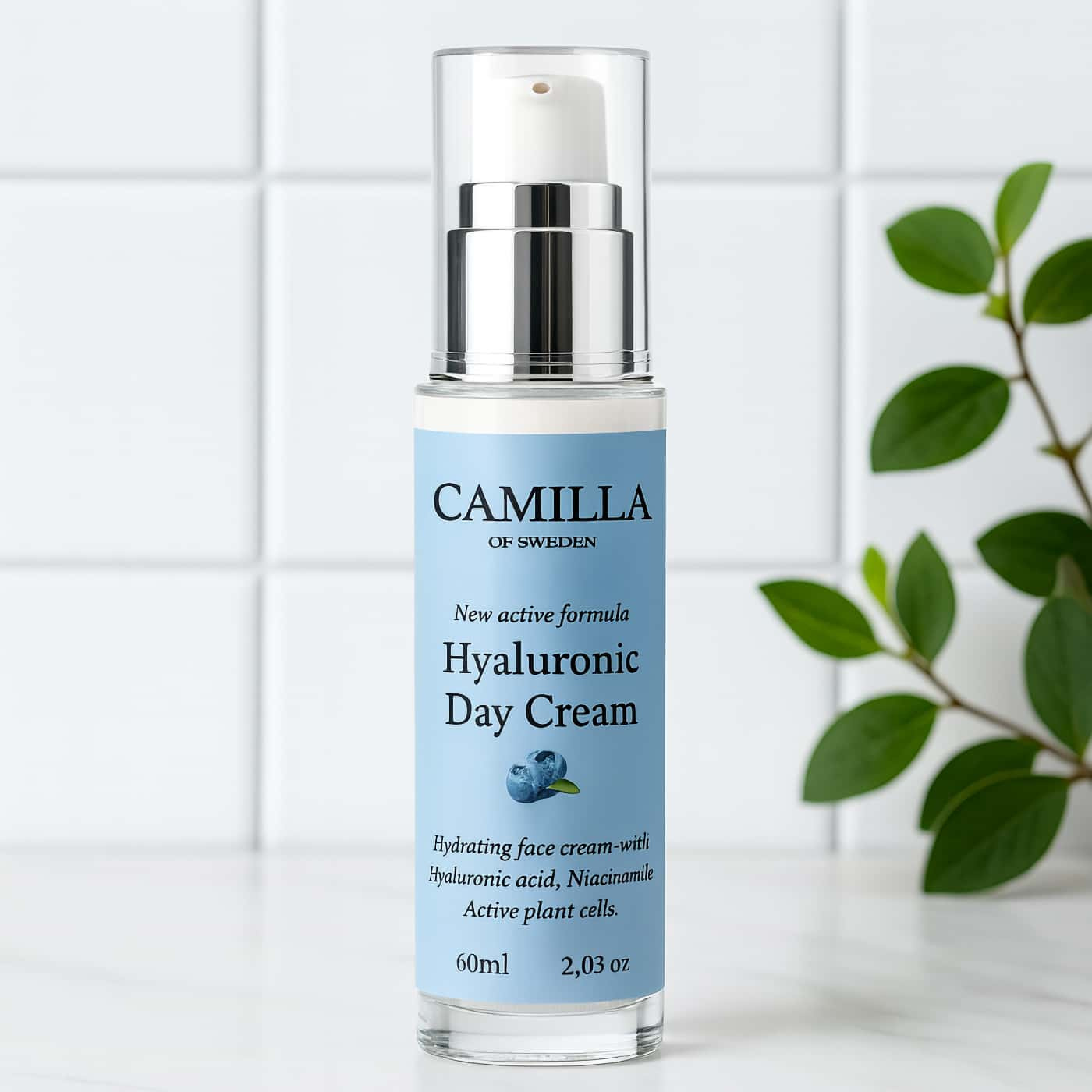 Hyaluronic Day Cream med blåbärsstamceller | Återfuktande anti-age ansiktskräm som stärker hudens barriär