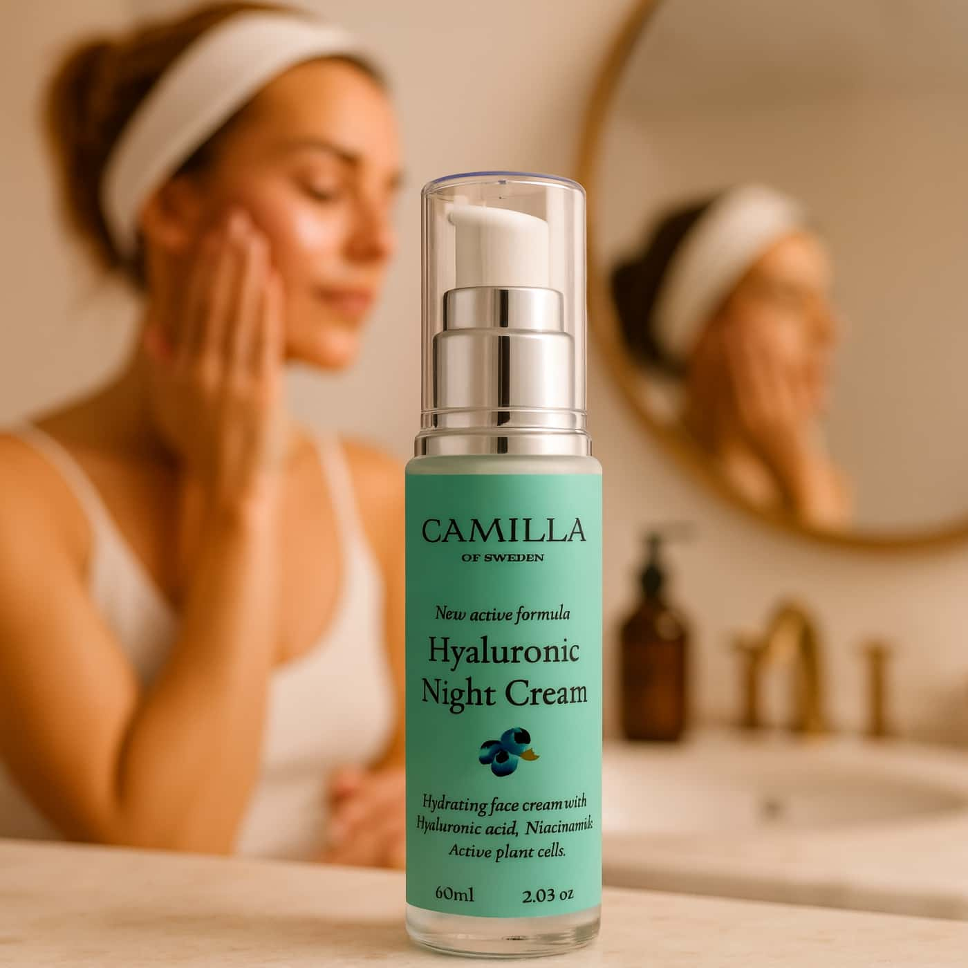 Camilla of Sweden Hyaluronic Night Cream återfuktande nattkräm med hyaluronsyra och niacinamid för hudåterhämtning