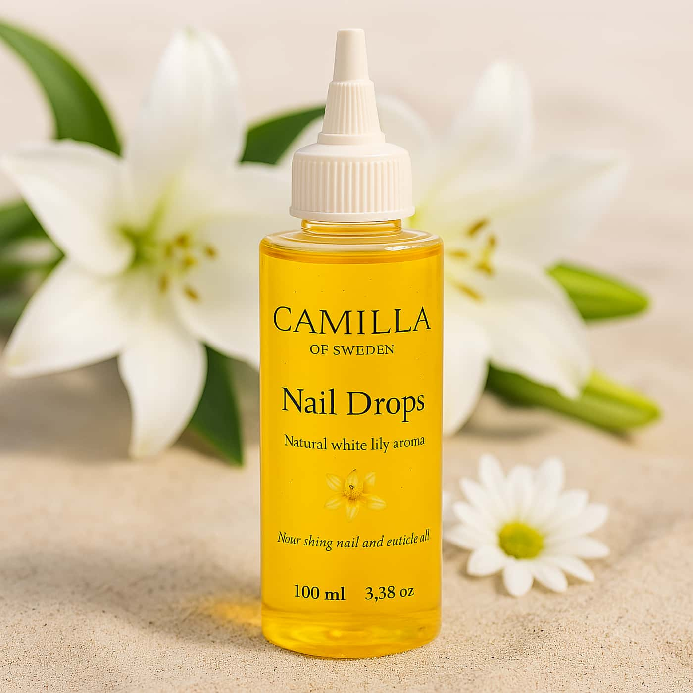 Camilla of Sweden White Lily Refill – Naturlig nagelolja | 100 ml påfyllning | Vegansk | Vård för torra nagelband och sköra naglar