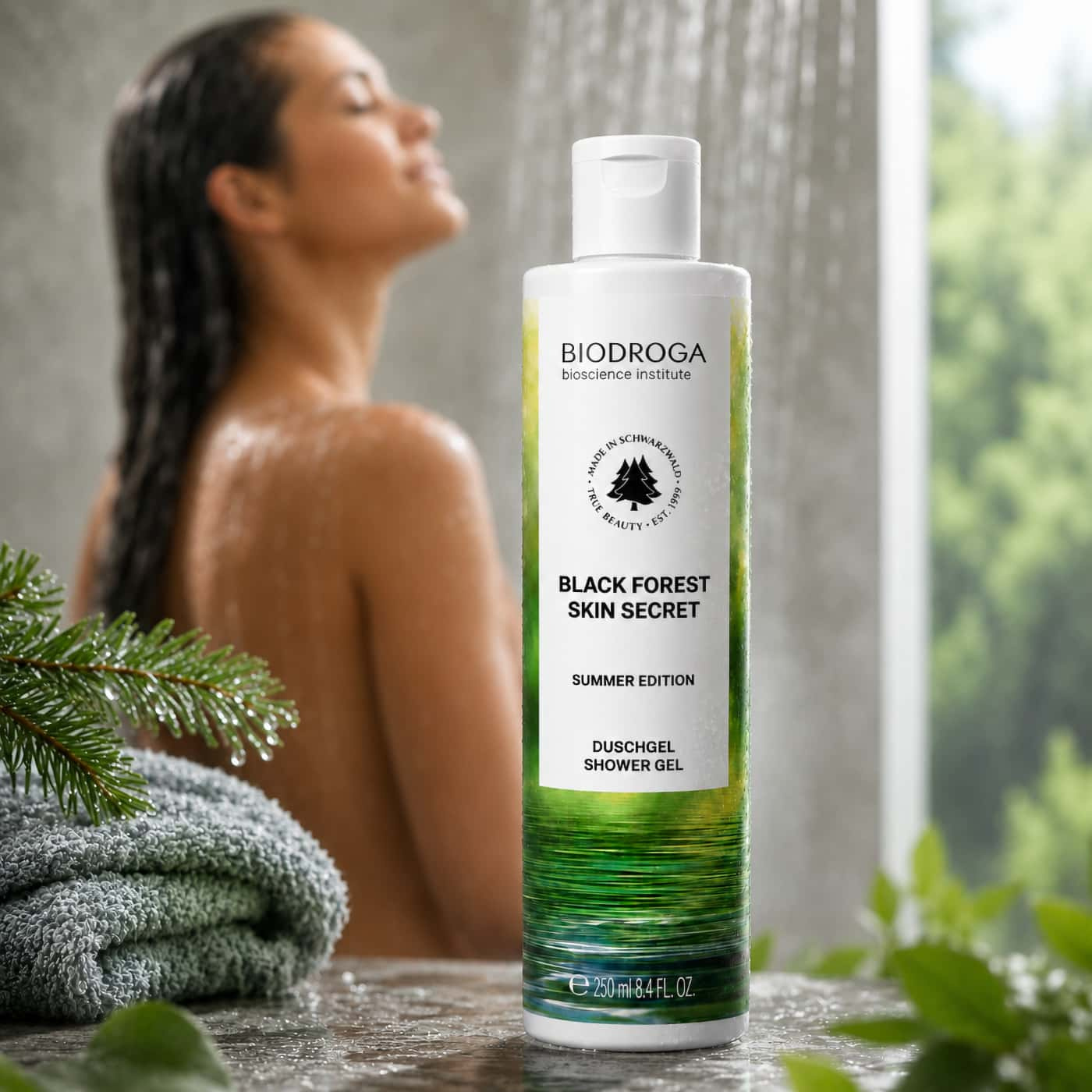 Biodroga Black Forest Skin Secret Summer Edition Shower Gel, uppfriskande duschgel för daglig kroppsvård