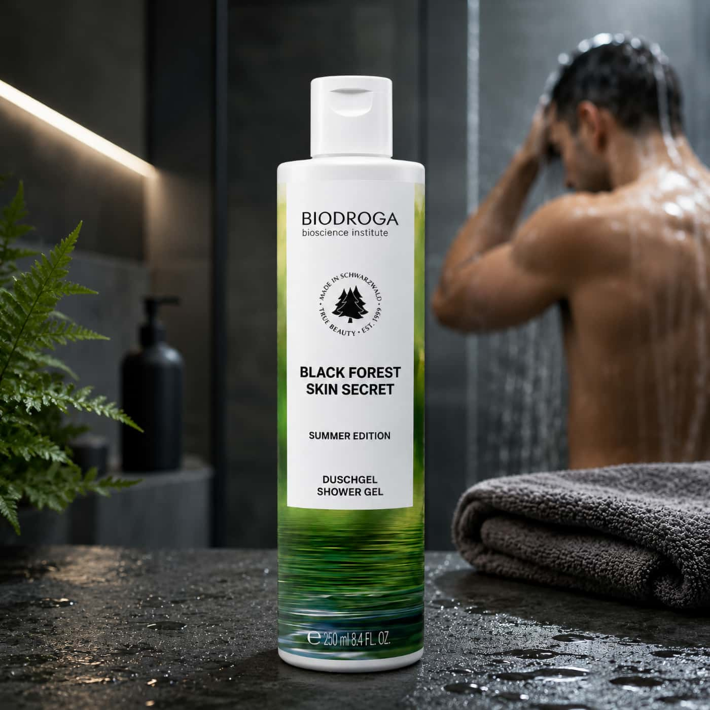 Biodroga Black Forest Skin Secret Summer Edition Shower Gel, uppfriskande duschgel för daglig kroppsvård