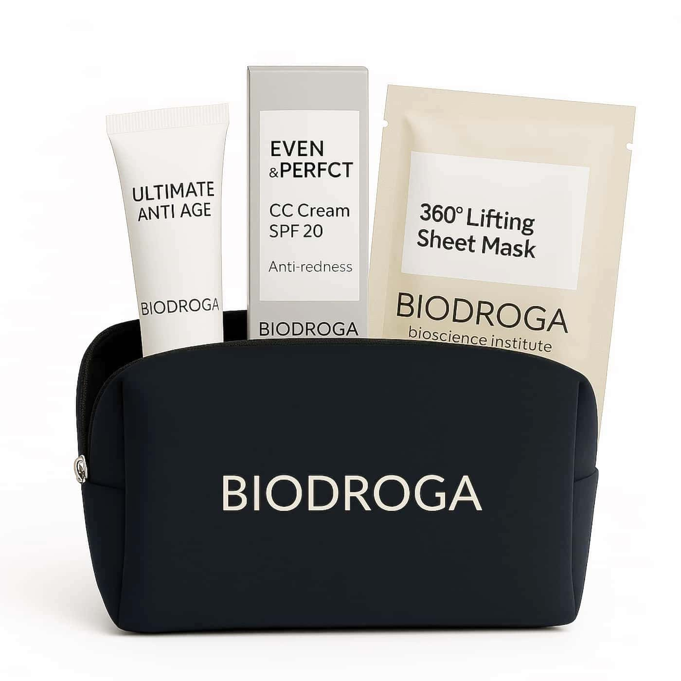 Biodroga Necessärkit Anti-Redness | Hudvård mot rodnad | CC Cream | Lifting Mask | Anti-age kräm | Fuktgivande ansiktsvård