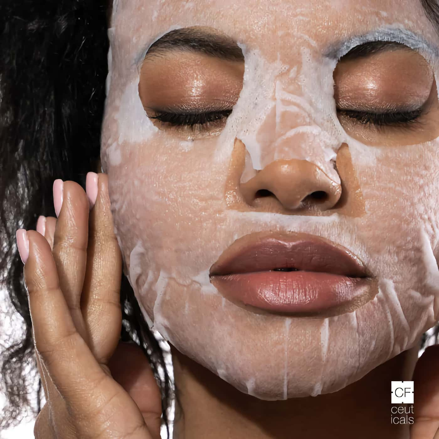 Kalahari CF Ceuticals Hyaluronic Sheet Mask för djup återfuktning och anti-aging – Lugnande hudvårdsbehandling för torr och känslig hud