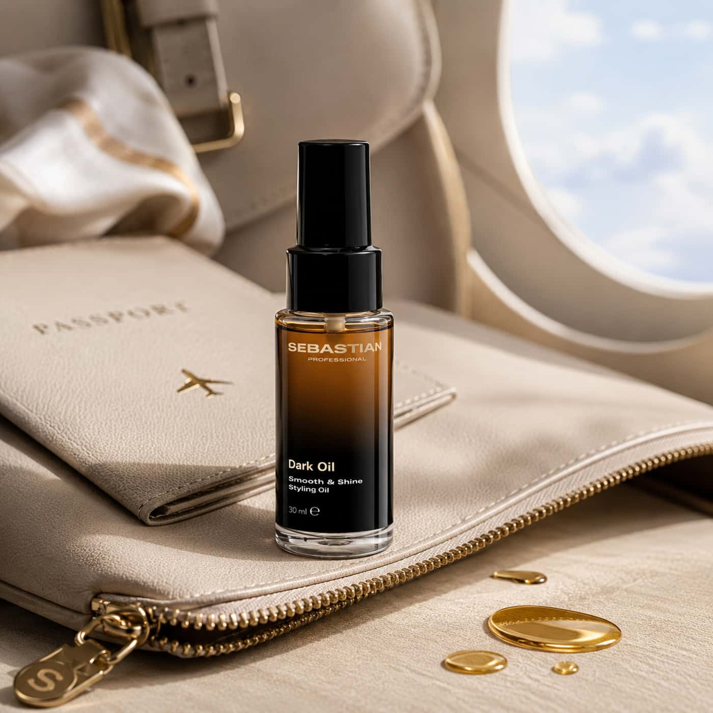 Sebastian Professional Dark Oil Smooth & Shine Styling Oil 30 ml – resevänlig hårolja för glans och frisskontroll