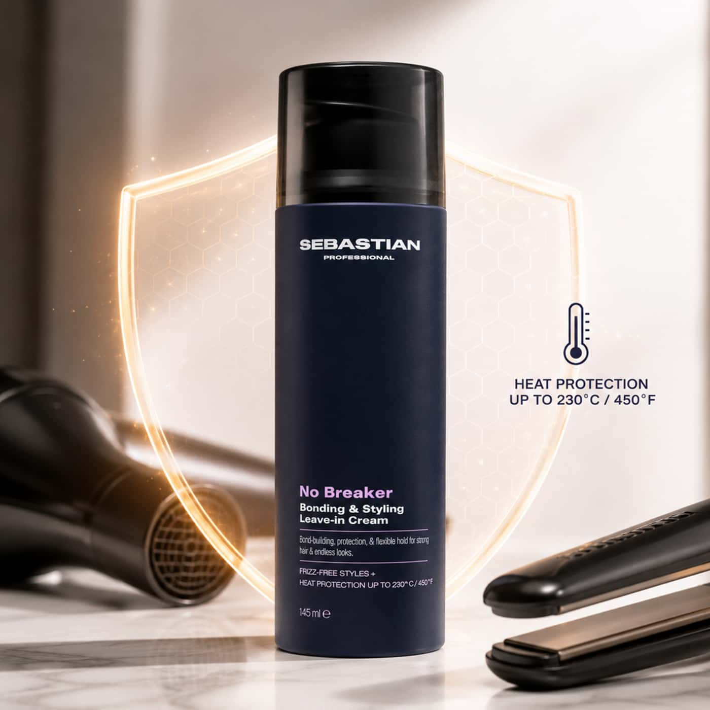 Sebastian Professional No Breaker Bonding & Styling Leave-In Cream 145 ml för frisskontroll och värmeskydd