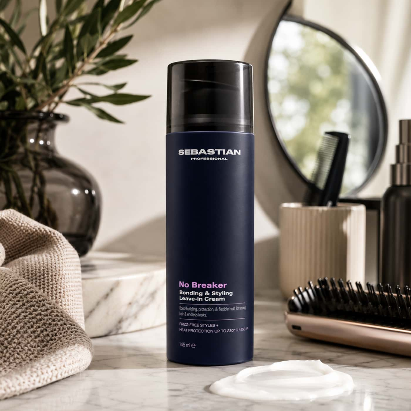 Sebastian Professional No Breaker Bonding & Styling Leave-In Cream 145 ml för frisskontroll och värmeskydd