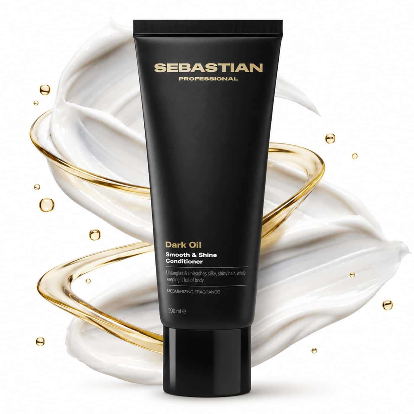 Sebastian Professional Dark Oil Smooth & Shine Conditioner 200 ml i svart tub – utredande balsam för alla hårtyper