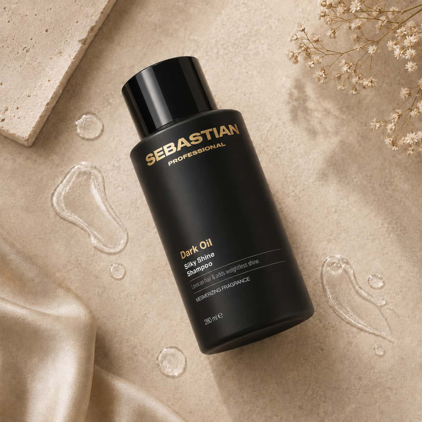 Sebastian Professional Dark Oil Silky Shine Shampoo 280 ml – lätt schampo för mjukhet och viktlös glans