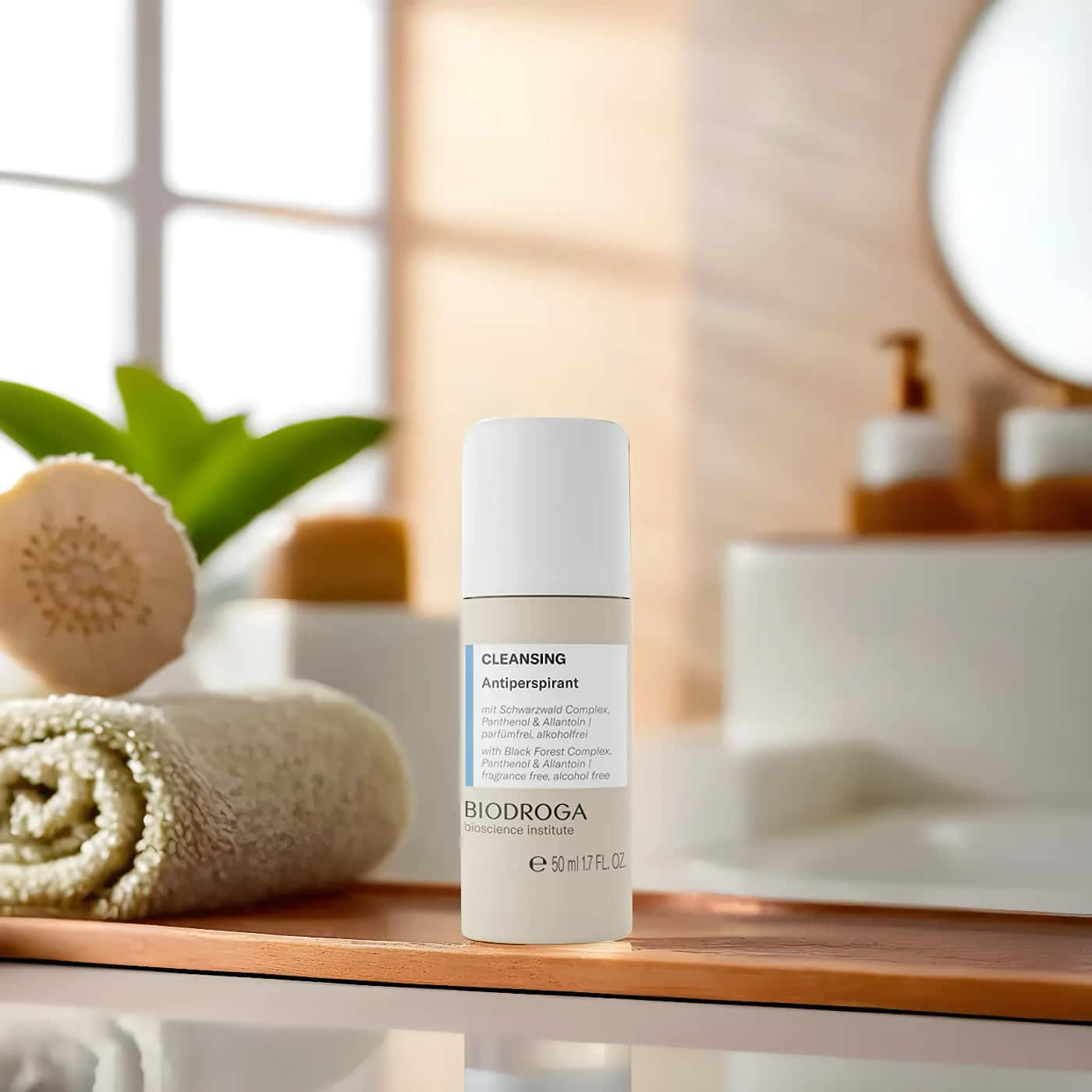 Biodroga Cleansing Antiperspirant Extra Mild - Mild deodorant för känslig hud, alkoholfri och doftneutral, långvarig fräschhet