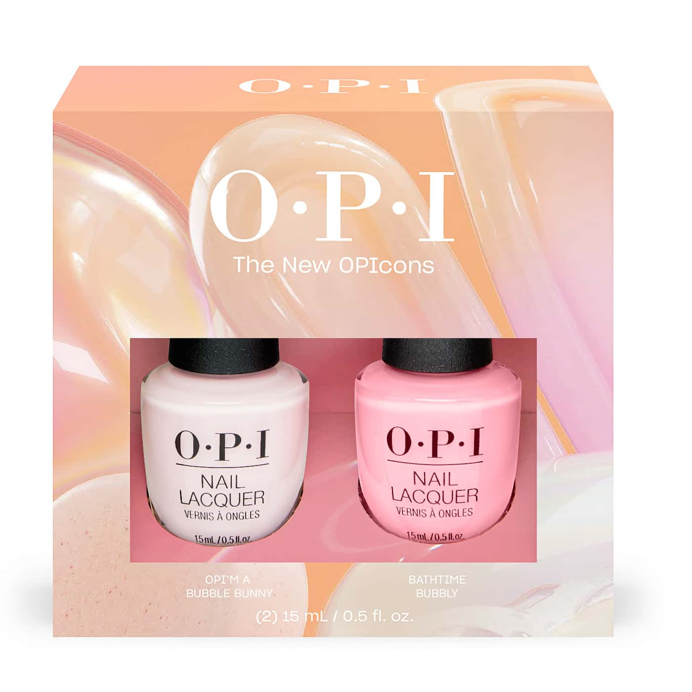 OPI The New OPIcons Duo med OPI’m a Bubble Bunny och Bathtime Bubbly i rosa nude toner