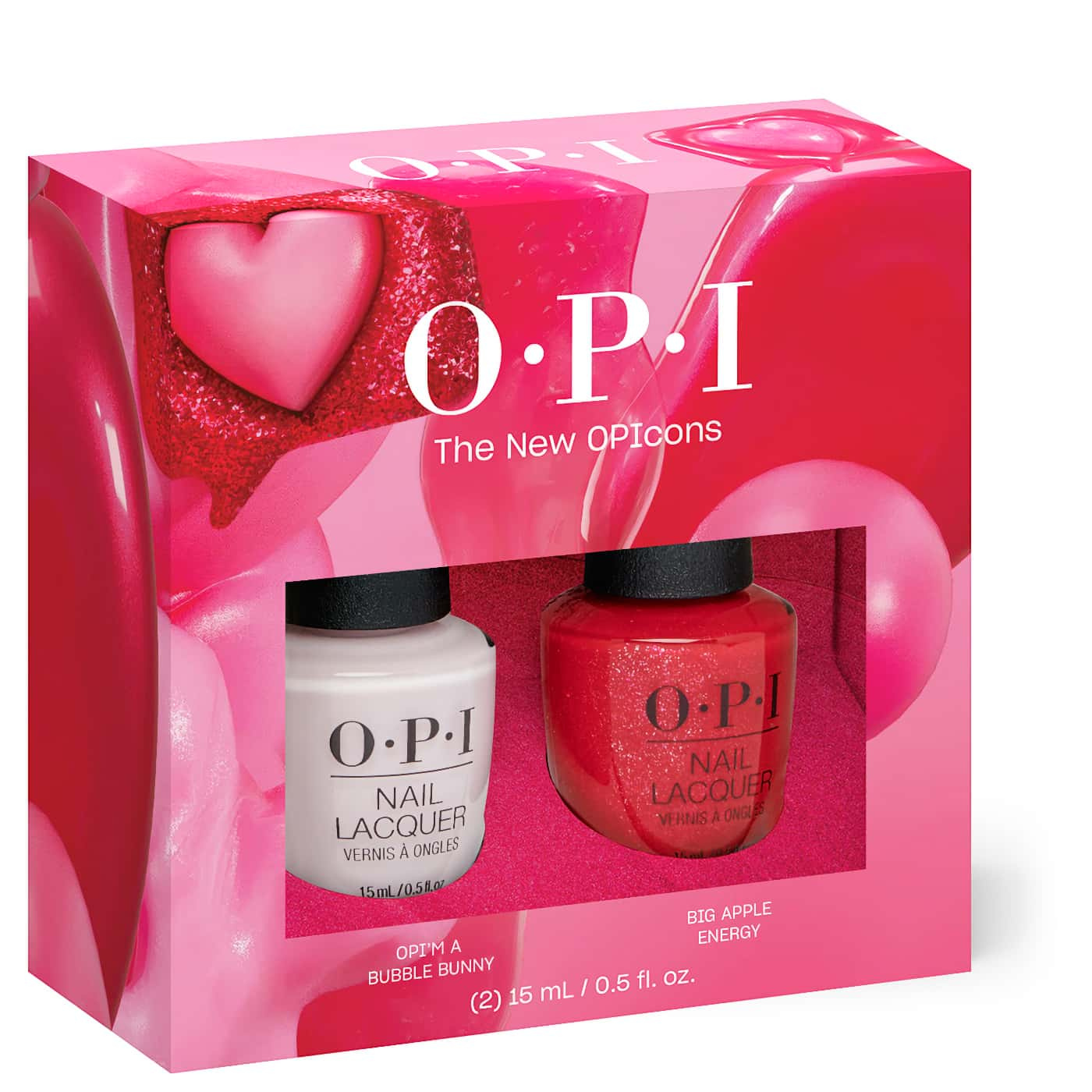 OPI Duo Nagellack Bubble Bunny & Big Apple Energy 2 x 15 ml duo nagellack med nude och röd shimmer
