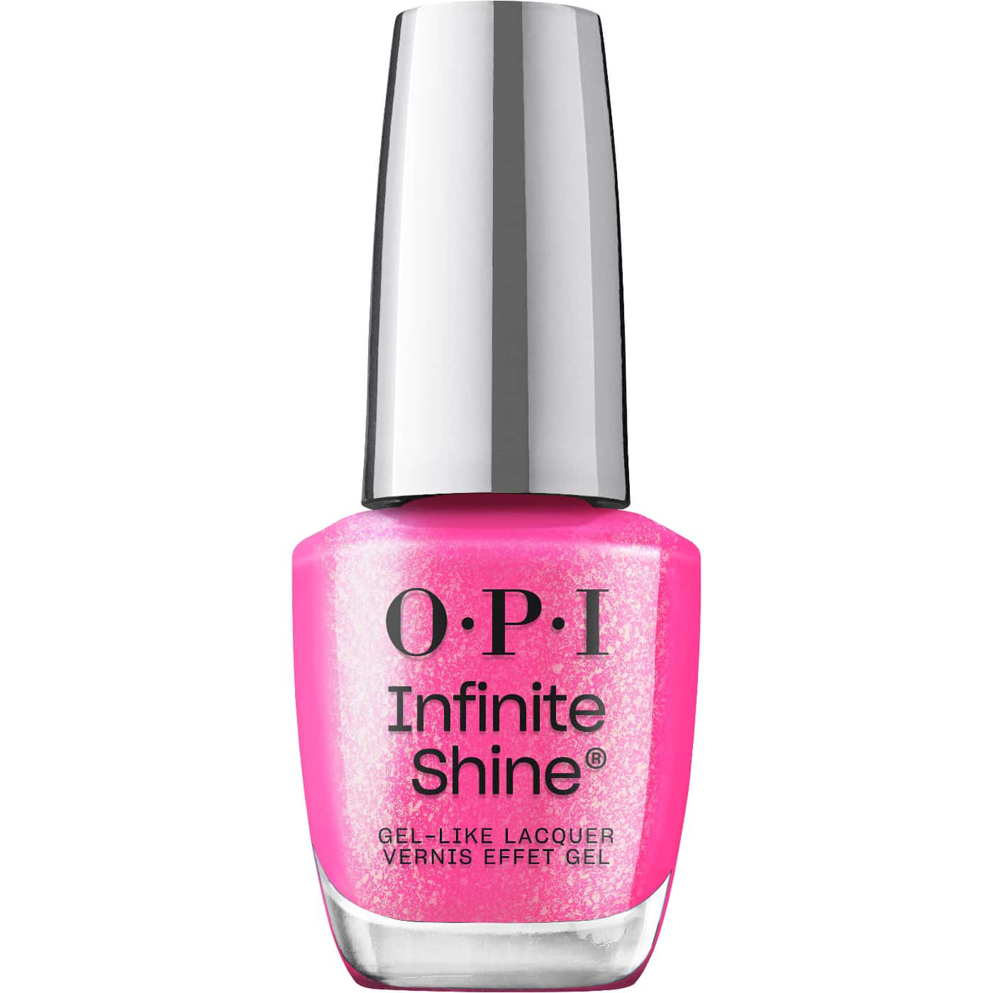rosa nagellack opi infinite shine im not really an influencer med skimrande finish