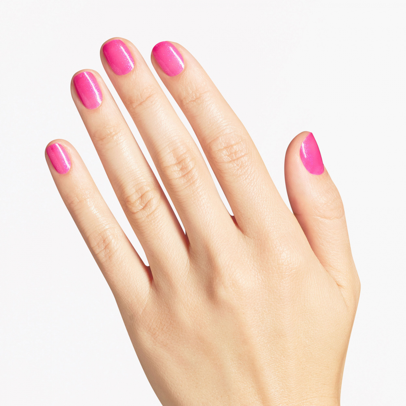 rosa nagellack opi infinite shine im not really an influencer med skimrande finish