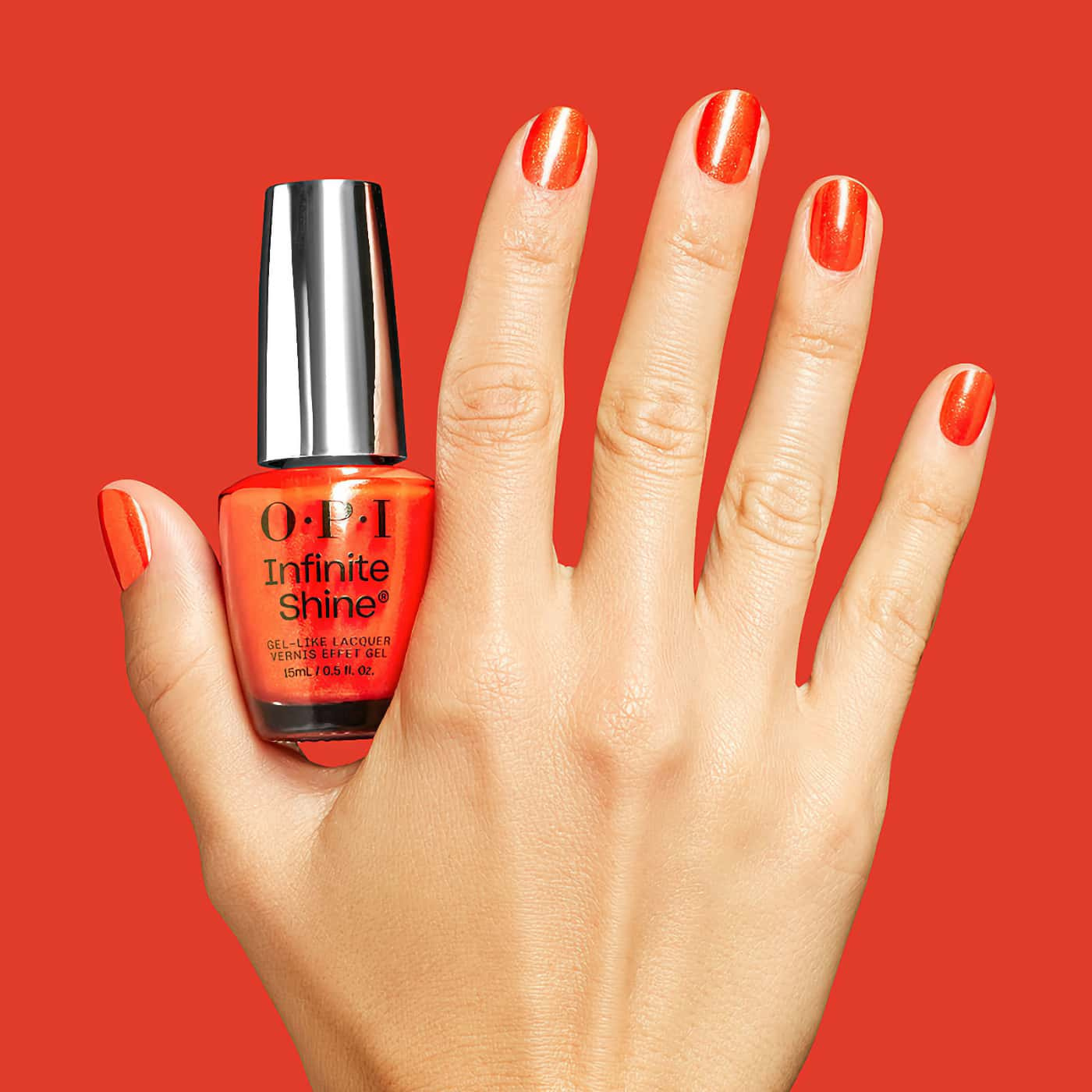 orange nagellack opi infinite shine shock em orange shimmer