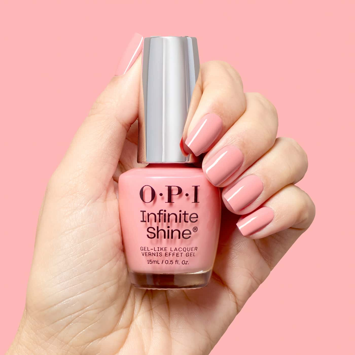 ljusrosa opi infinite shine still going strong nagellack med cremefinish