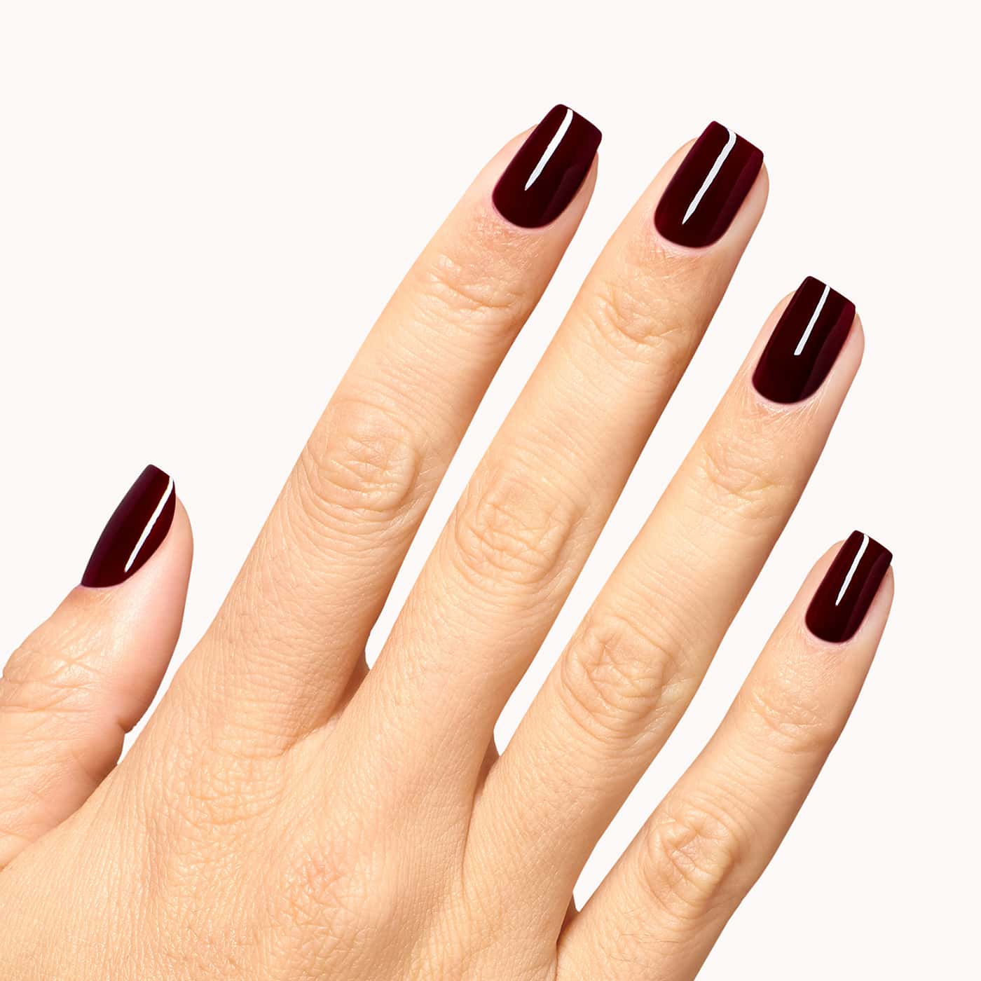 mörkt vinrött opi infinite shine mrs. o’leary’s bbq nagellack med cremefinish