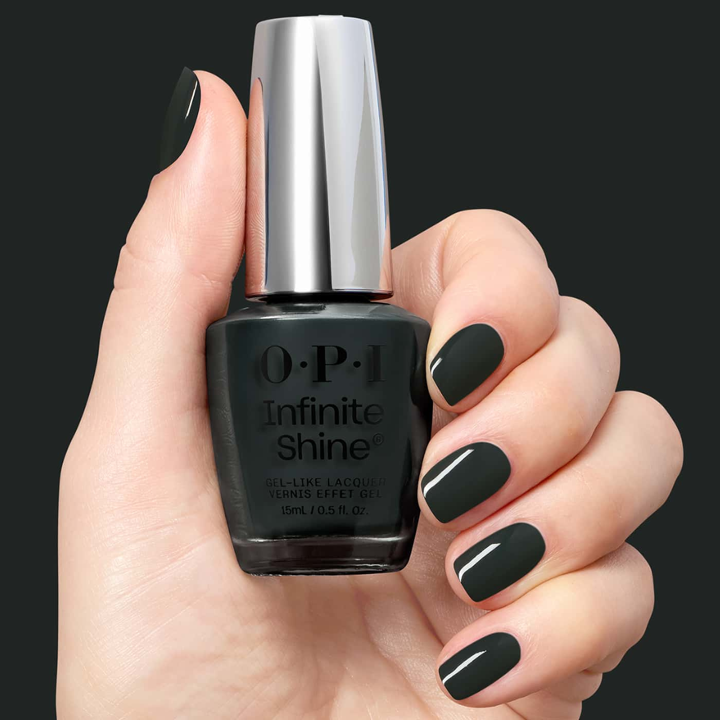 mörkgrönt opi infinite shine nein nein nein ok fine nagellack med cremefinish