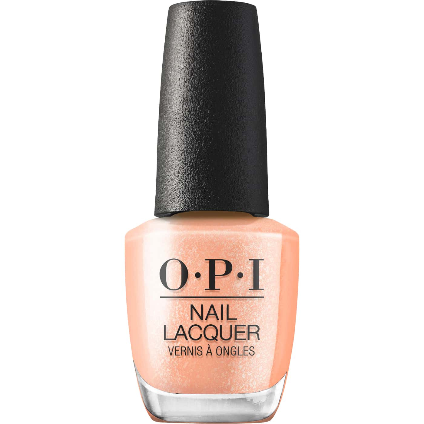 opi queens rule nagellack i varm persikoorange nyans med fint pärlskimmer som ger ett mjukt, lystergivande och elegant intryck