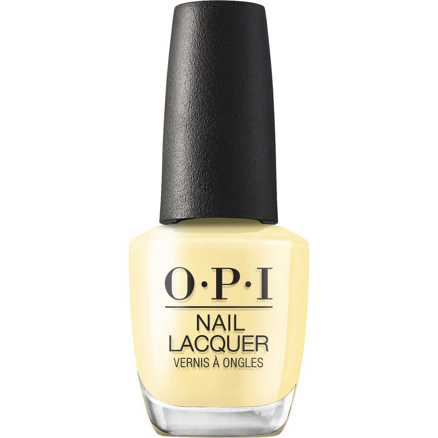 opi opicons sunny bunny nagellack i ljus pastellgul nyans med varm underton och krämig finish, jämn färgton med mjukt uttryck