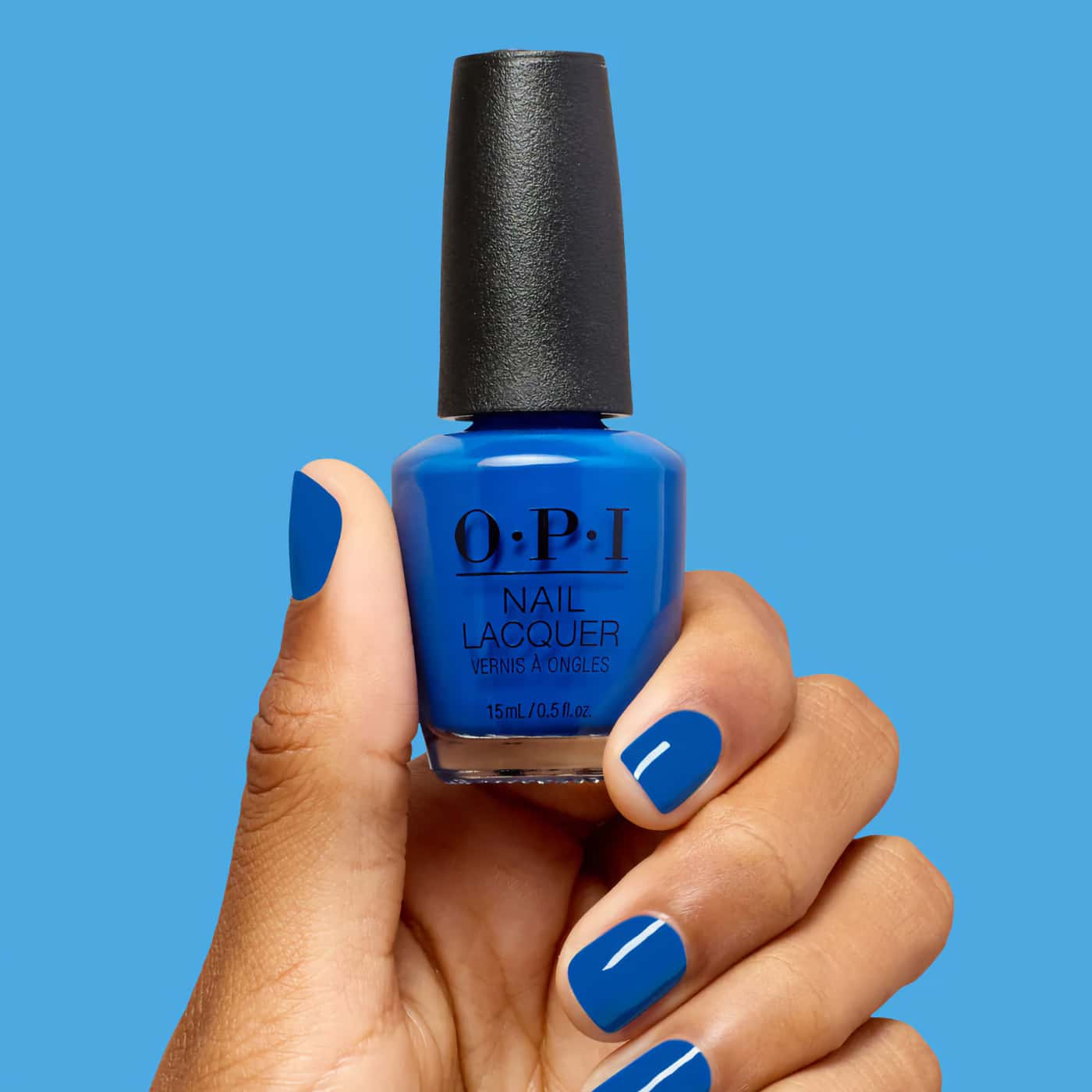 opi trip to the brite side sea-ze the day blått nagellack med klar havsblå ton och glansig krämfinish